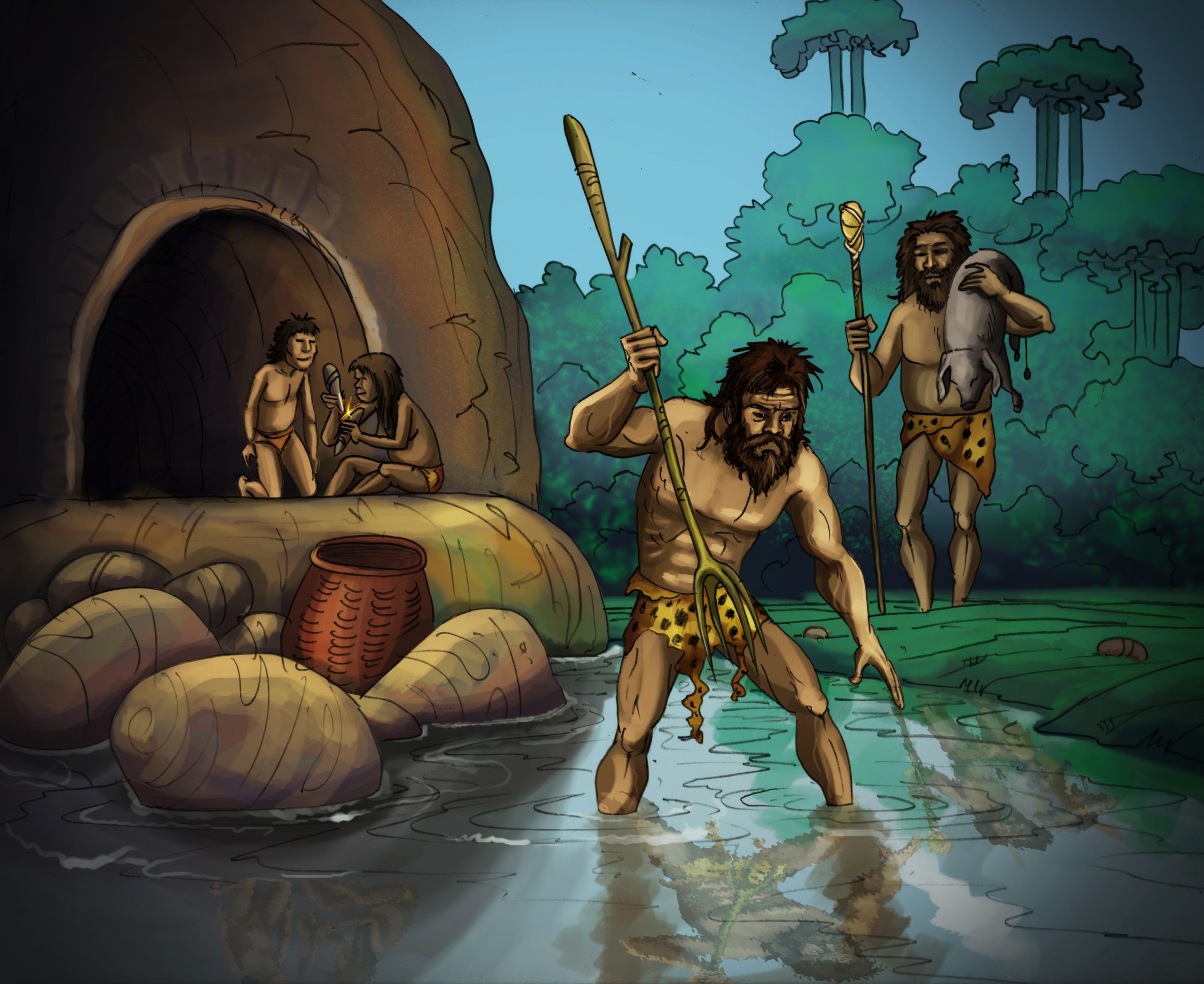 cavemen hunting