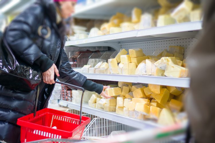 cheese in supermarket