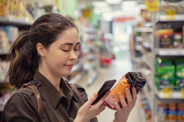 checking ingredients on mobile