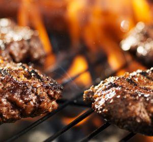 hamburgers on grill