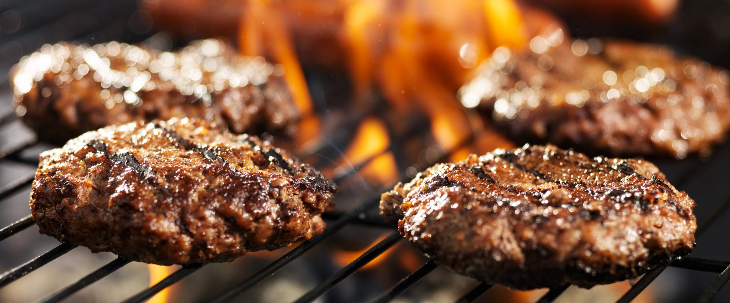 hamburgers on grill