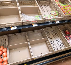 empty supermarket shelves