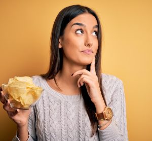 woman with crisps