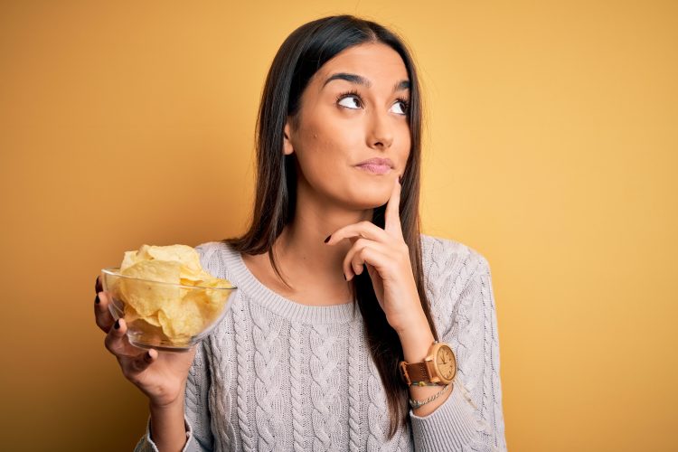 woman with crisps