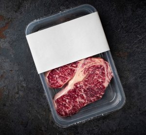 Steak in vacuum packaging