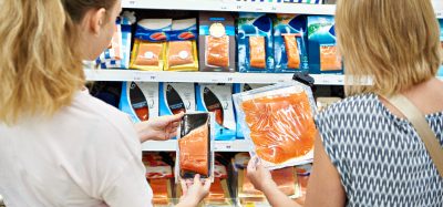 women buying salmon