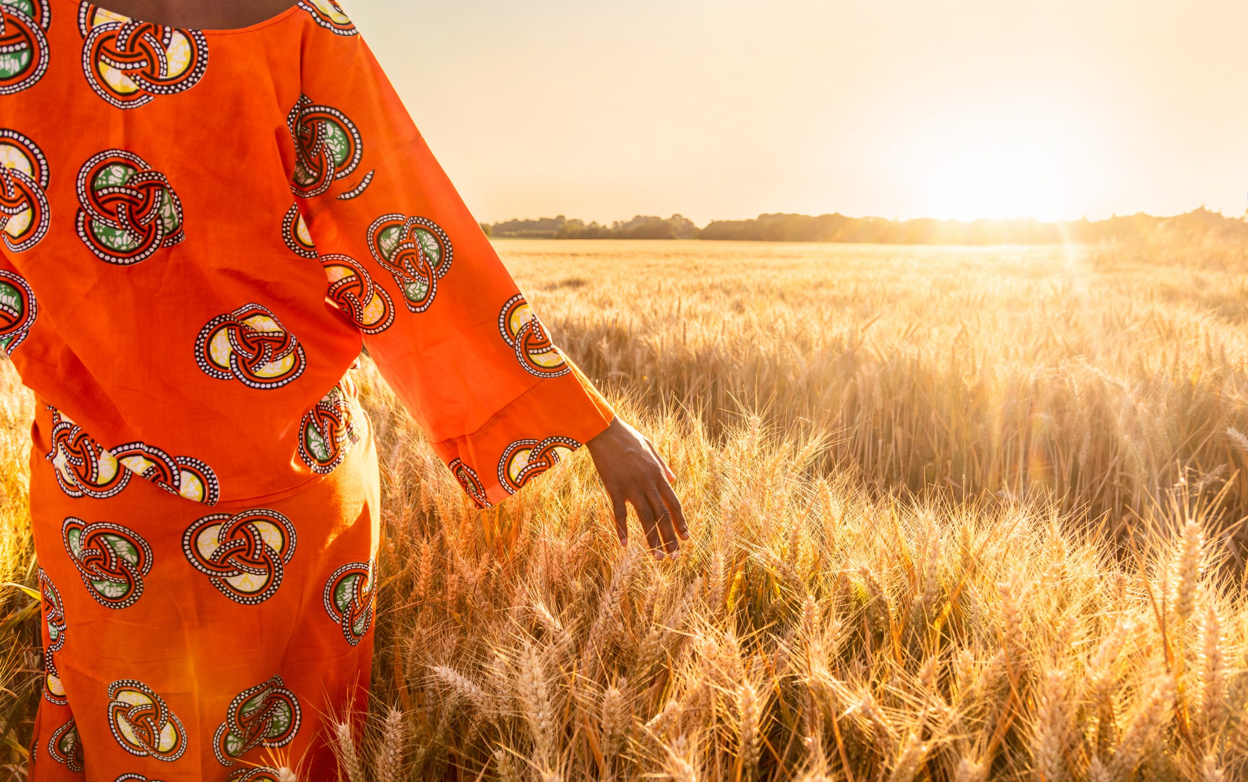 Woman on crop land