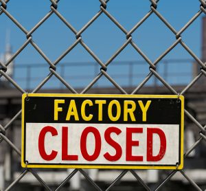 factory closed sign