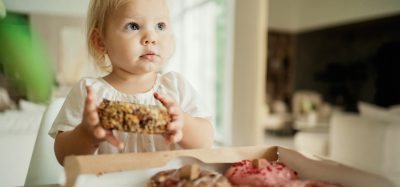 little girl with cake