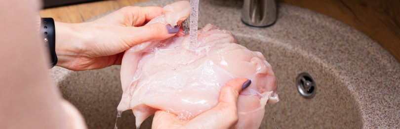 Washing chicken