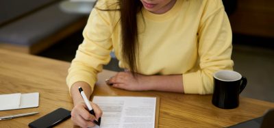 woman doing survey