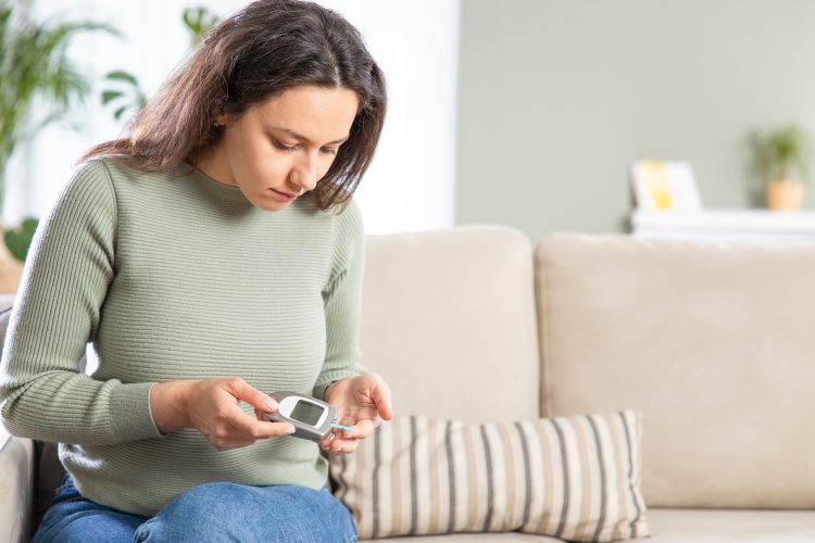 woman on sofa with t2d