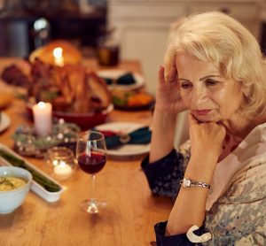 Sad woman Thanksgiving