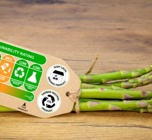 asparagus with sustainability label