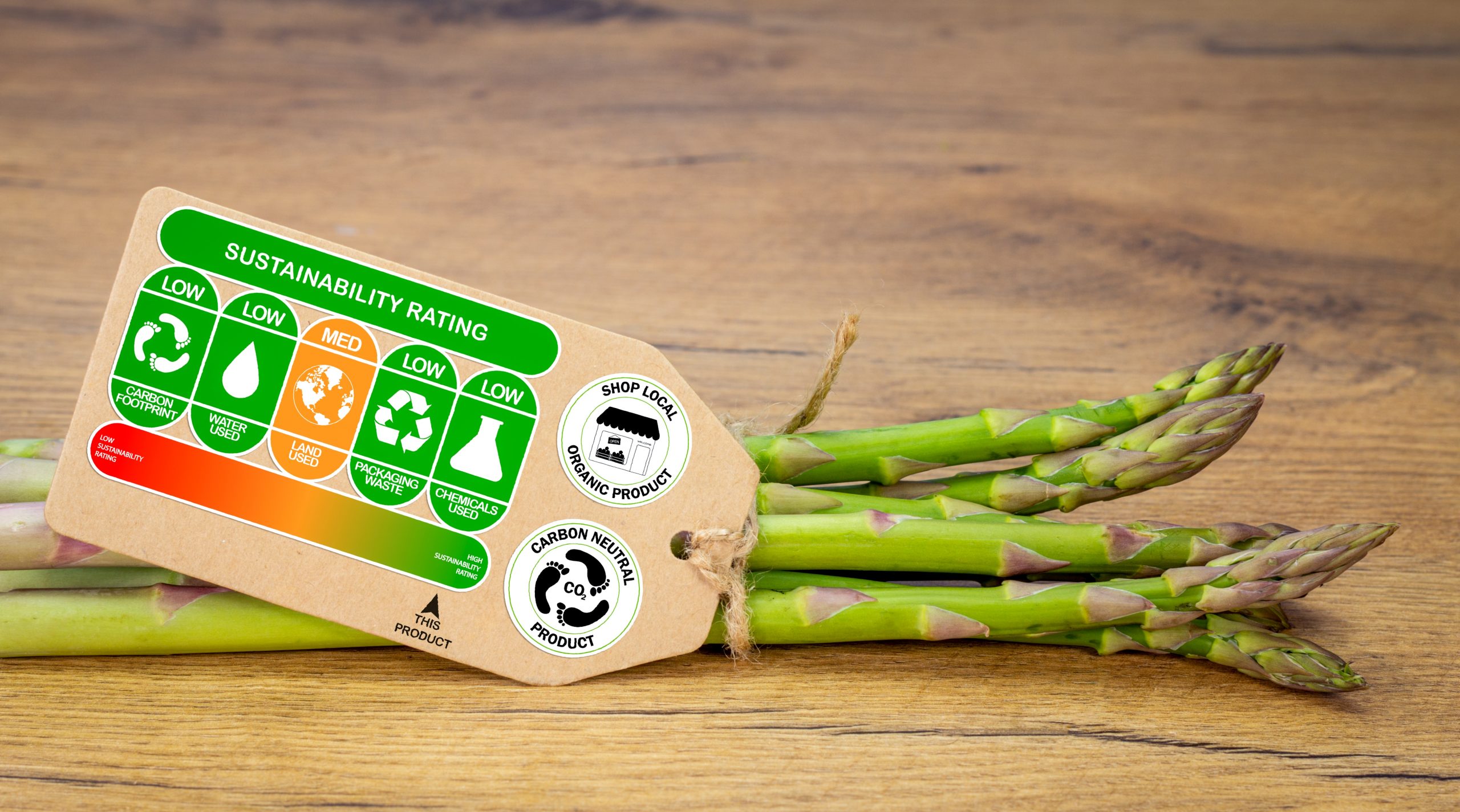 asparagus with sustainability label