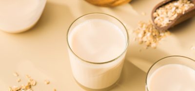 oat milk on tray