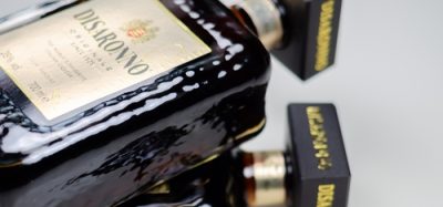 A bottle of Disaronno Originale laying on its back.