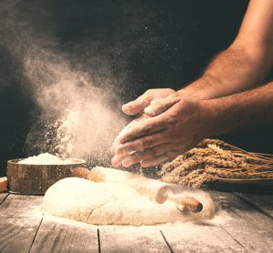 kneading bread