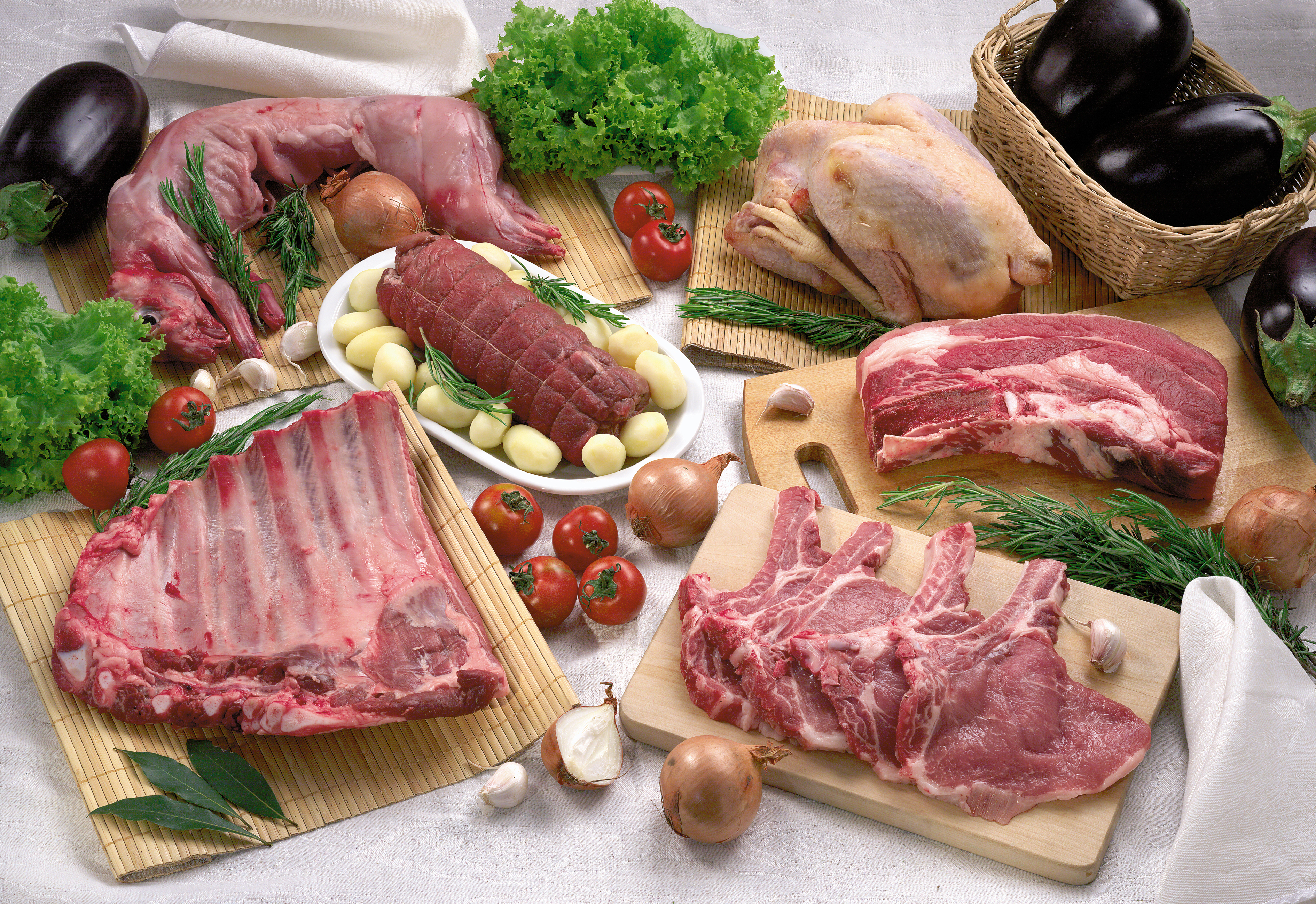 selection of raw meat