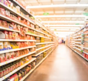 supermarket shelves