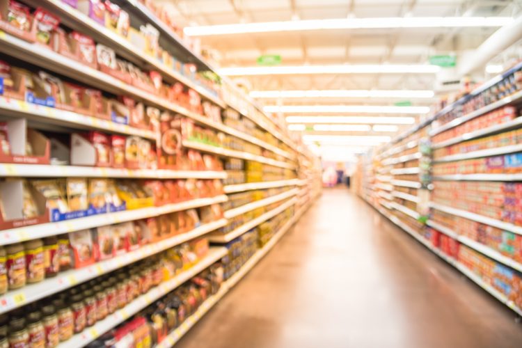 supermarket shelves