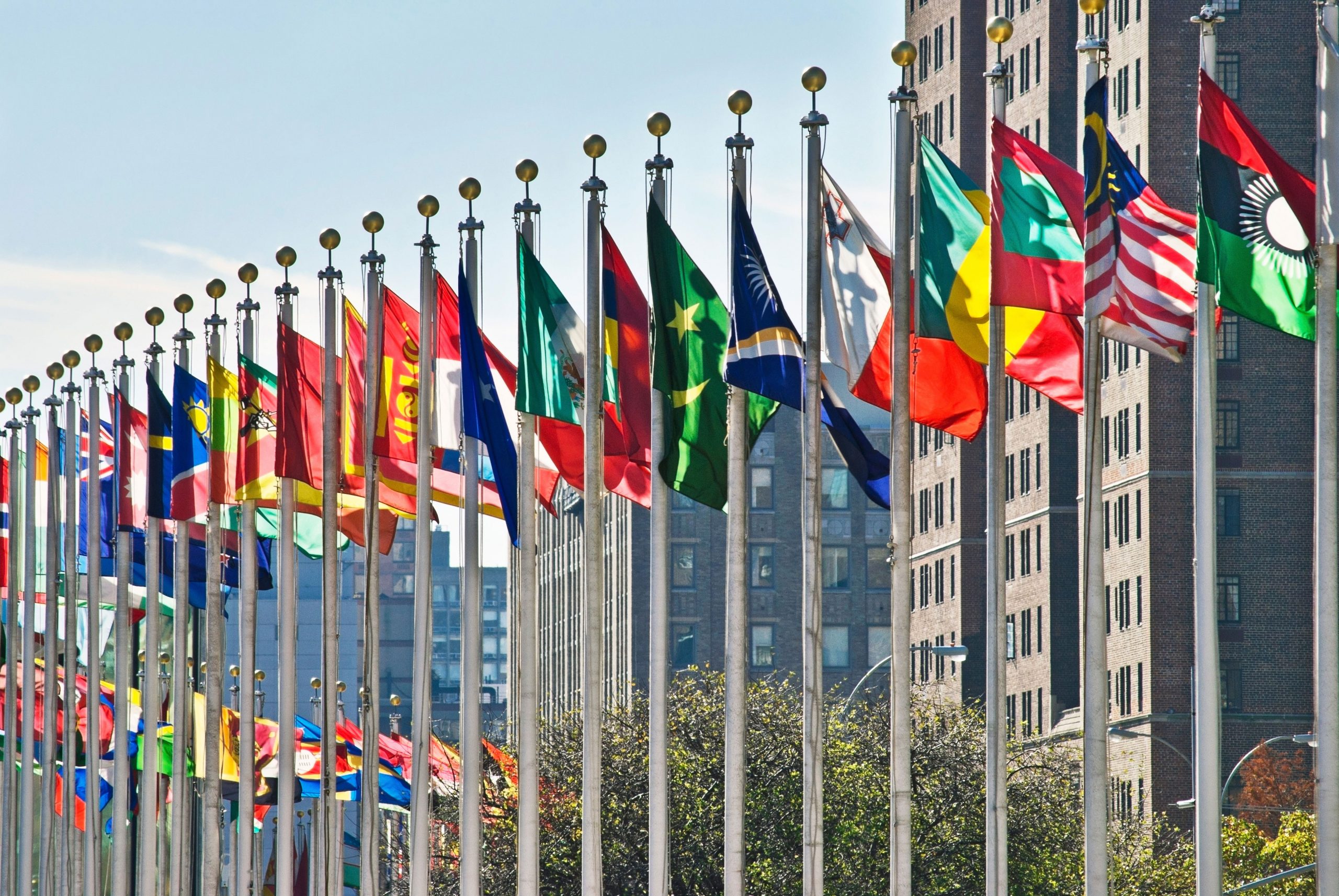 UN New York flags