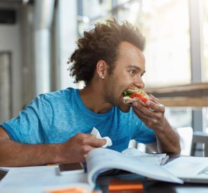 student eating