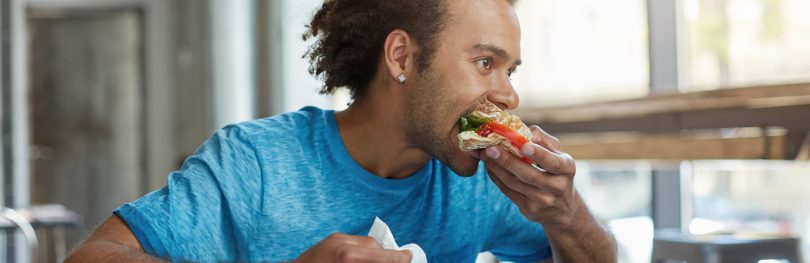 student eating