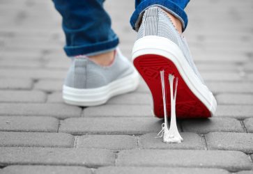 chewing gum stuck to shoe