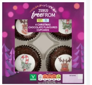 Tesco recalls Free From Christmas cupcakes over undeclared milk allergen risk