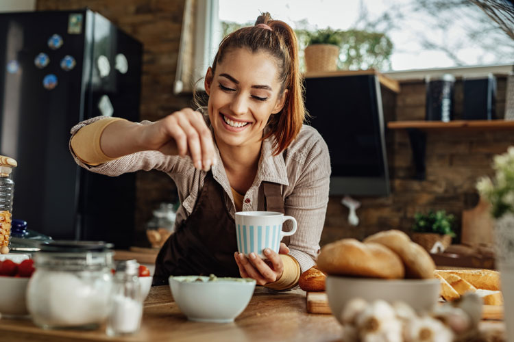 woman seasoning food transparency