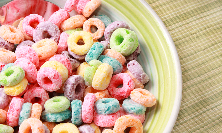 sugary breakfast cereal