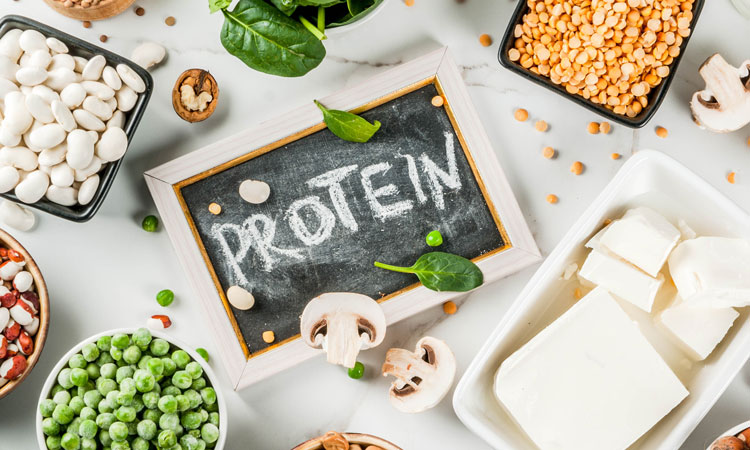 vegan proteins overhead