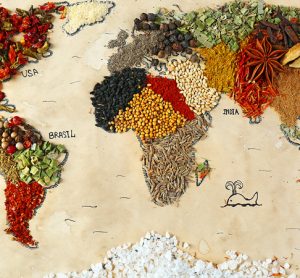 World map in food